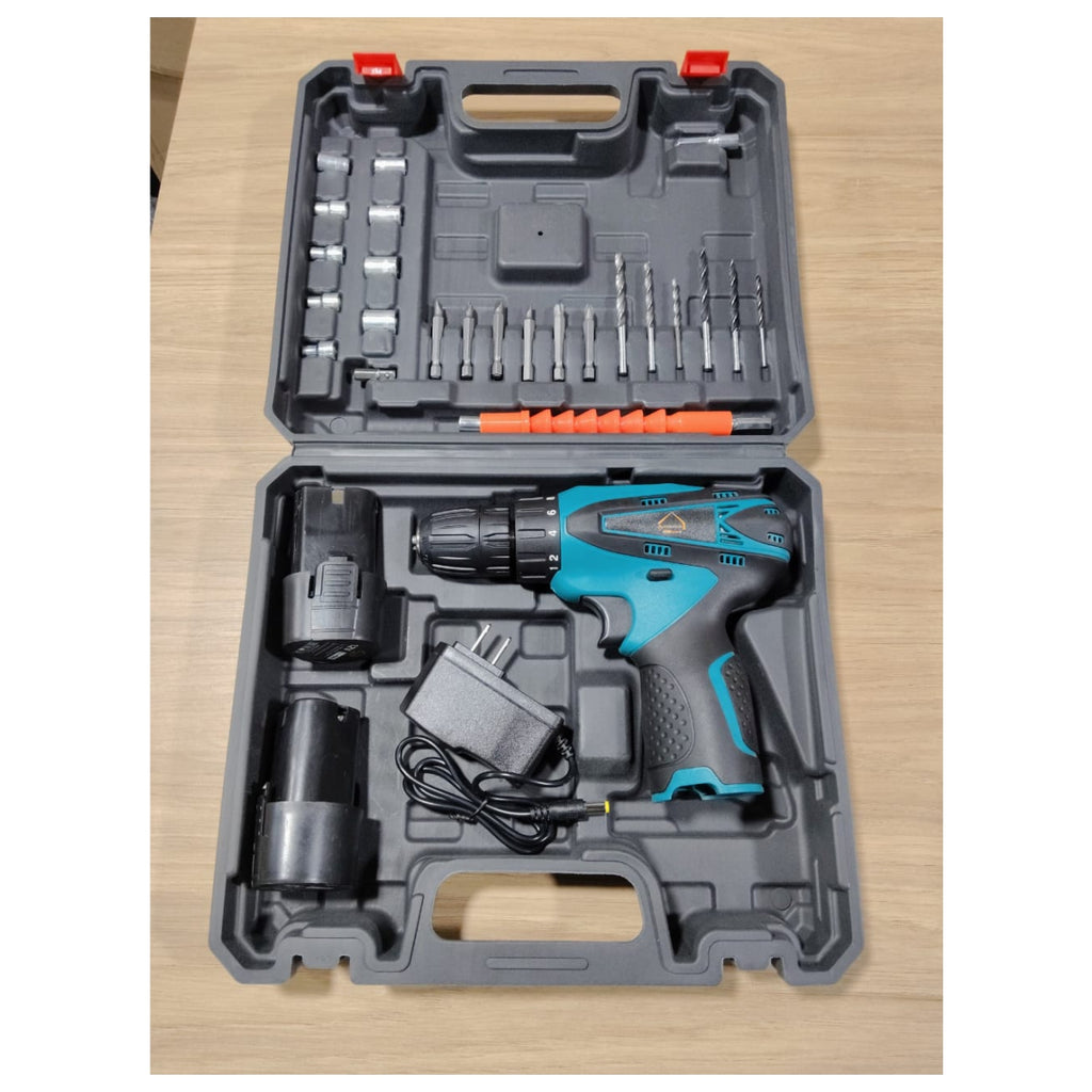 Kit Completo de Herramientas: Taladro 12V Inalámbrico + Maletín de Transporte